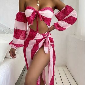 CBR Pink and Black Swim Coverup